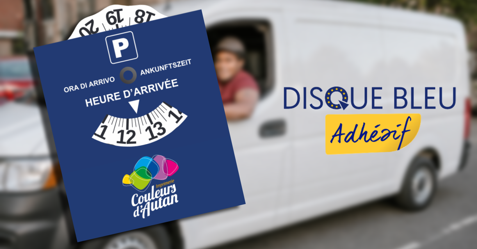 Disque bleu adhésif